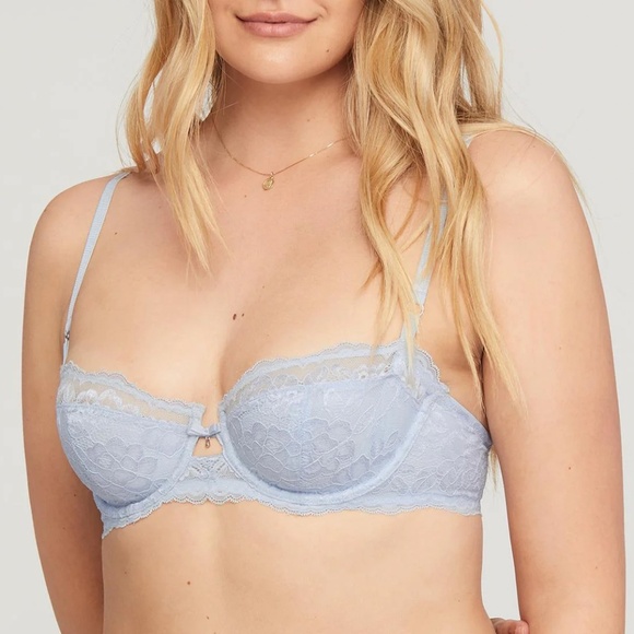 Montelle // Wanderlust Keyhole Balconette Lace Bra in Blue - Picture 2 of 4